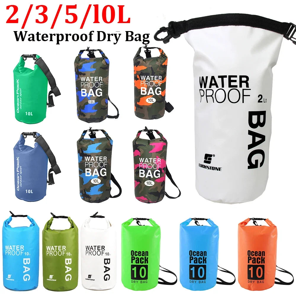 2L/3L/5L/10L Waterproof Dry Bag Pack Sack Swimming Rafting Kayaking River Trekking Floating Sailing Canoing Boating Water Bags