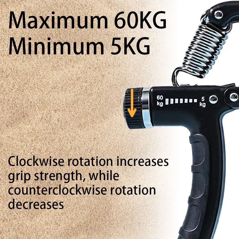 5-60Kg R Type Grip Strength Tester Adjustable Mechanical Counter Hand Trainer Strength Gym Sport Accessories Fitness Equipments