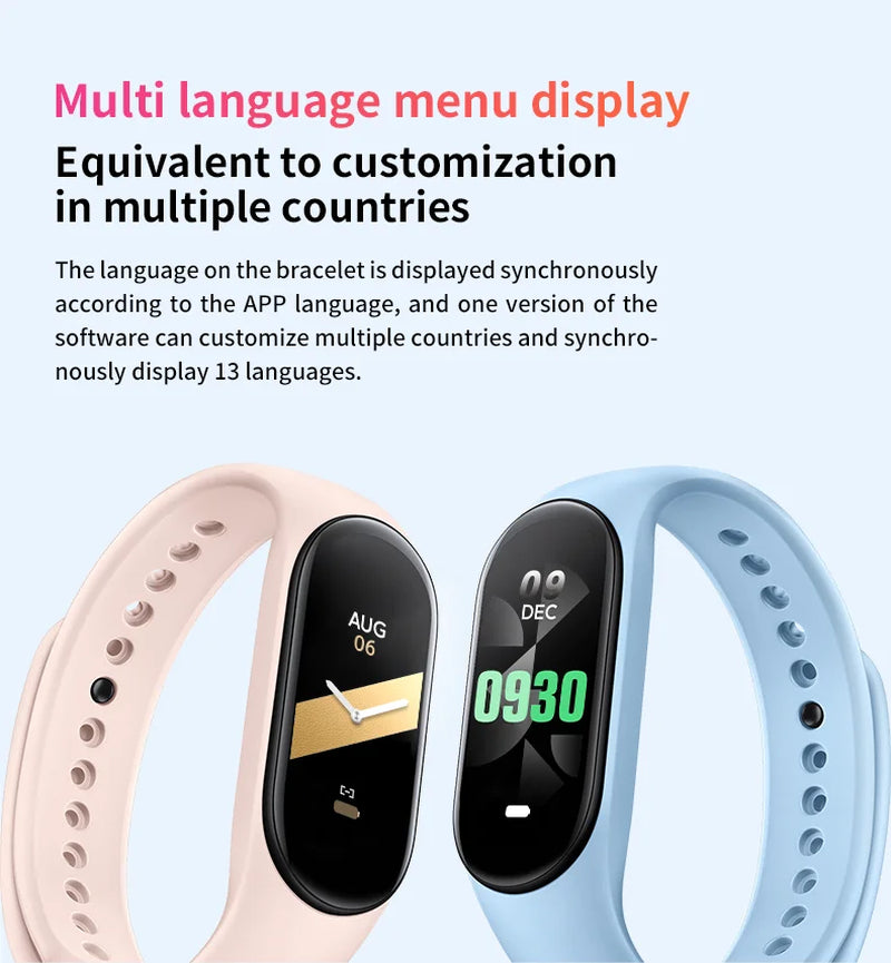 M8 Smart Watch Men Women Fitness Smart Bracelet Sports Band Heart Rate Blood Pressure Monitor Waterproof Multi-Function Watches