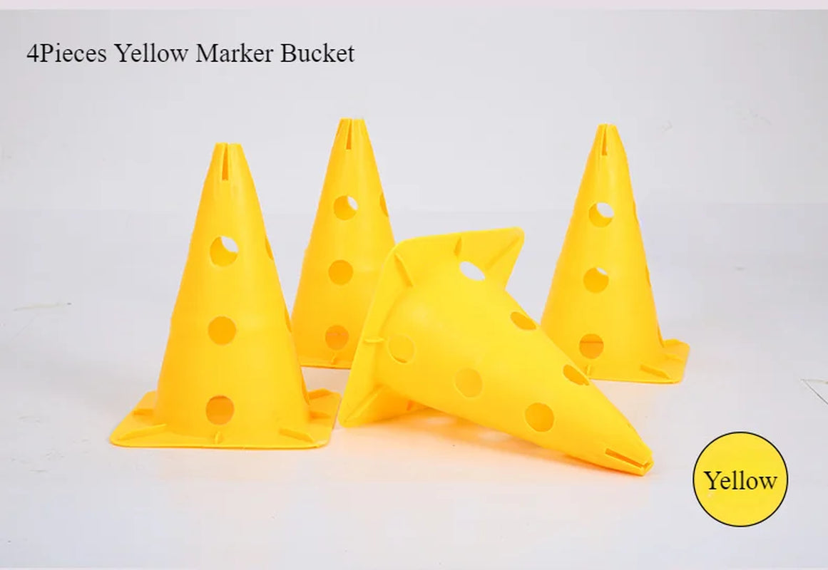 Soccer Basketball Training Cones Markers Poles Obstacle Equipment for Sports Drills Practice Fitness Gear Set