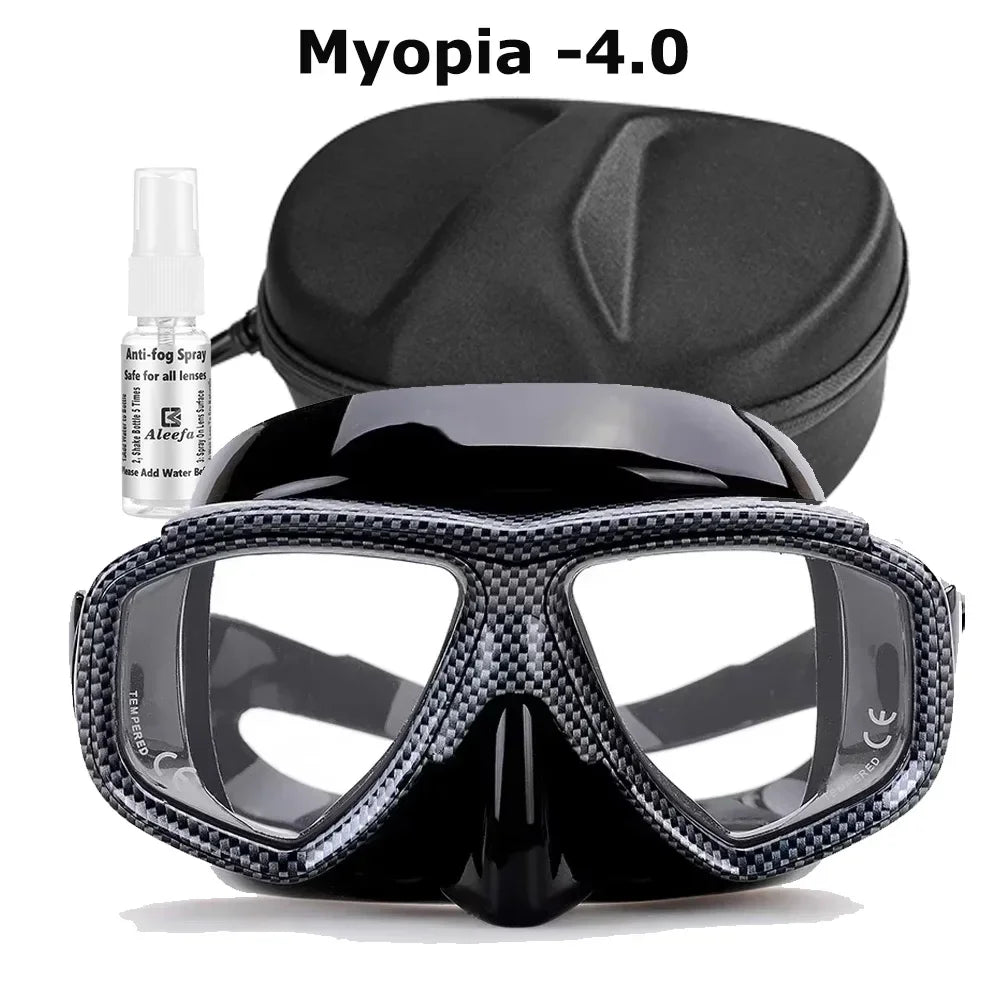 Myopia Scuba Diving Mask Tempered Glass Lenses Camouflage with Antifog Spray for Spearfishing Equipment Snorkel Skin