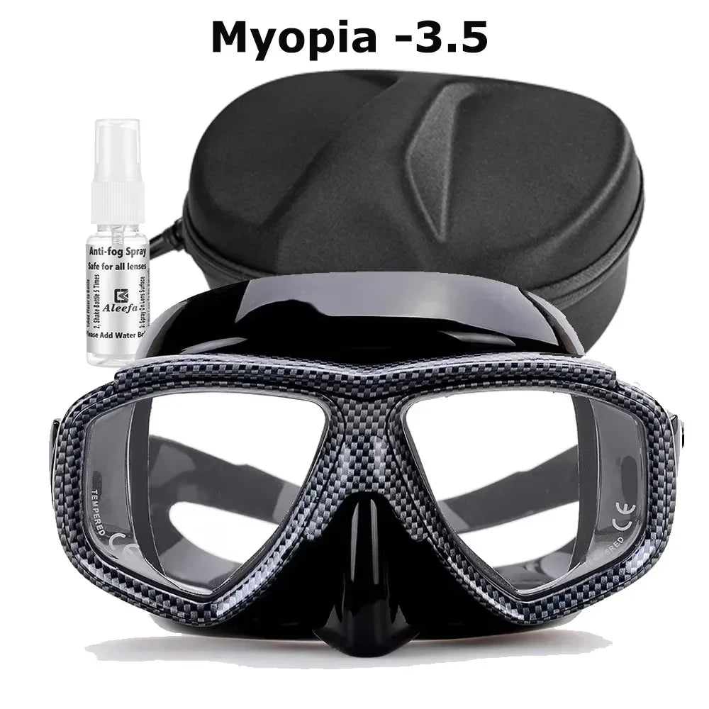 Myopia Scuba Diving Mask Tempered Glass Lenses Camouflage with Antifog Spray for Spearfishing Equipment Snorkel Skin