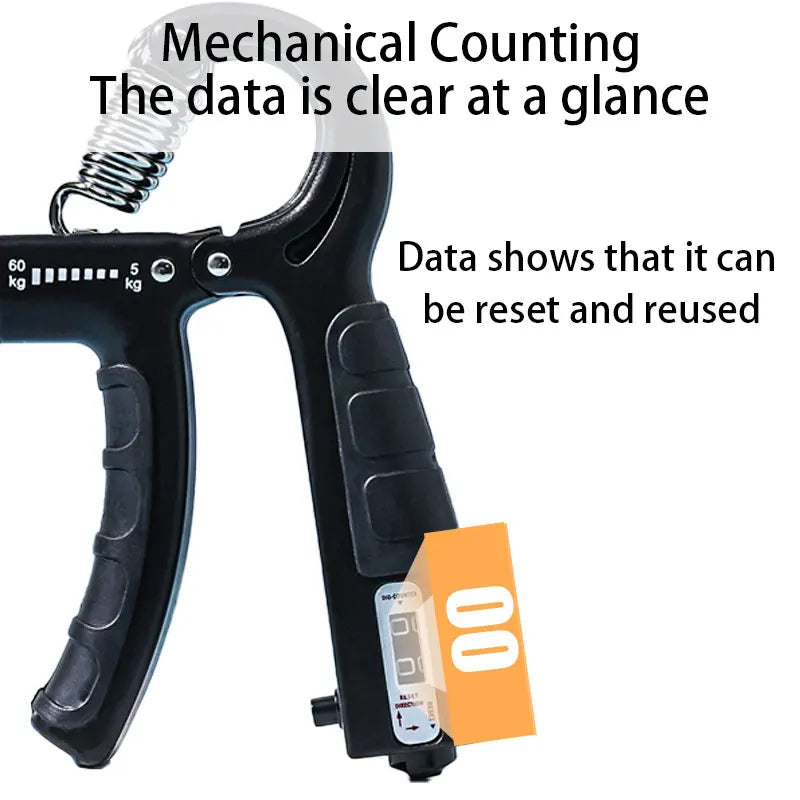 5-60Kg R Type Grip Strength Tester Adjustable Mechanical Counter Hand Trainer Strength Gym Sport Accessories Fitness Equipments