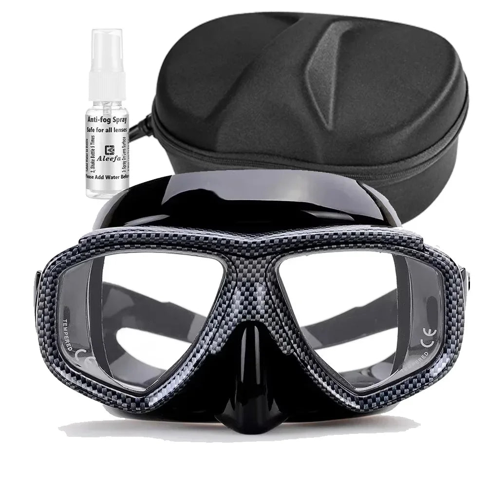 Myopia Scuba Diving Mask Tempered Glass Lenses Camouflage with Antifog Spray for Spearfishing Equipment Snorkel Skin