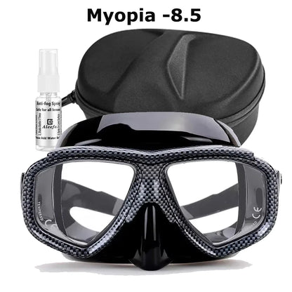 Myopia Scuba Diving Mask Tempered Glass Lenses Camouflage with Antifog Spray for Spearfishing Equipment Snorkel Skin