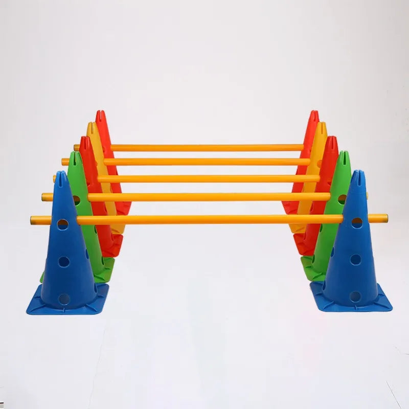 Soccer Basketball Training Cones Markers Poles Obstacle Equipment for Sports Drills Practice Fitness Gear Set