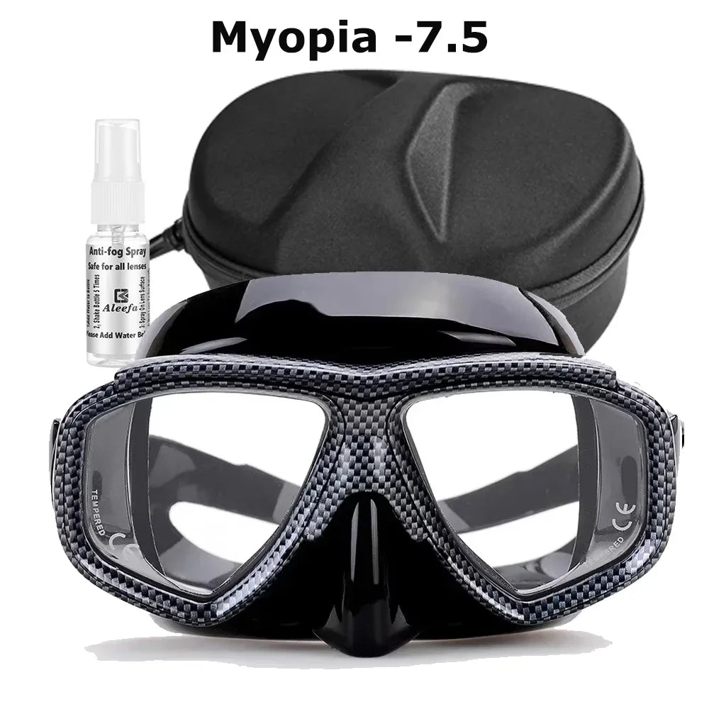 Myopia Scuba Diving Mask Tempered Glass Lenses Camouflage with Antifog Spray for Spearfishing Equipment Snorkel Skin
