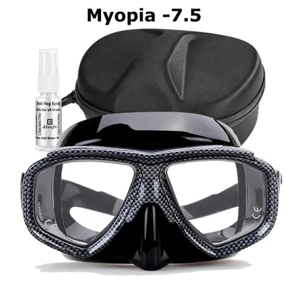 Myopia Scuba Diving Mask Tempered Glass Lenses Camouflage with Antifog Spray for Spearfishing Equipment Snorkel Skin