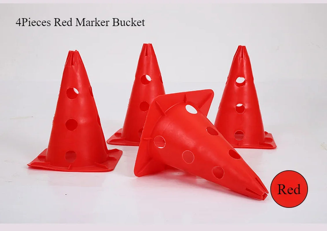 Soccer Basketball Training Cones Markers Poles Obstacle Equipment for Sports Drills Practice Fitness Gear Set