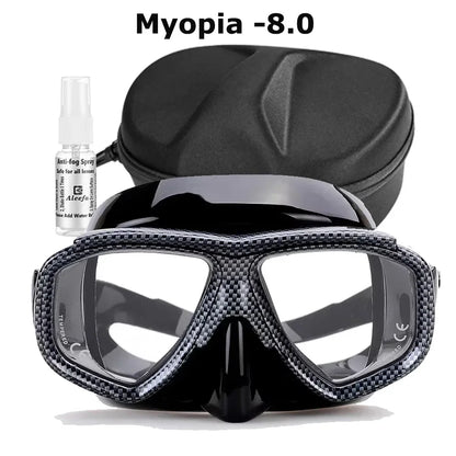 Myopia Scuba Diving Mask Tempered Glass Lenses Camouflage with Antifog Spray for Spearfishing Equipment Snorkel Skin