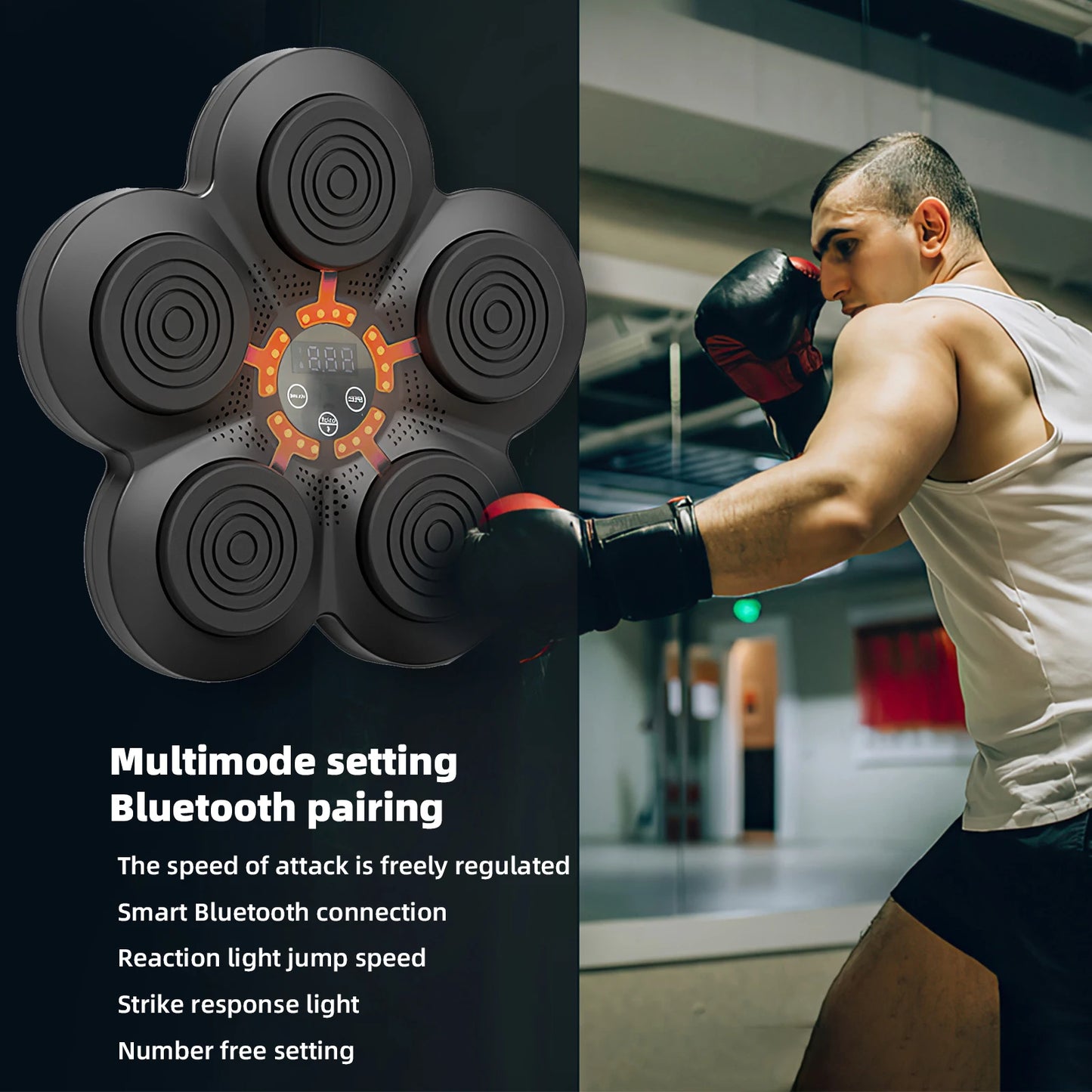 Smart Music Boxing Trainer Electronic Response Boxing Machine Wall Hanging Sandbag Bluetooth Fun Punch Boxing Equipment