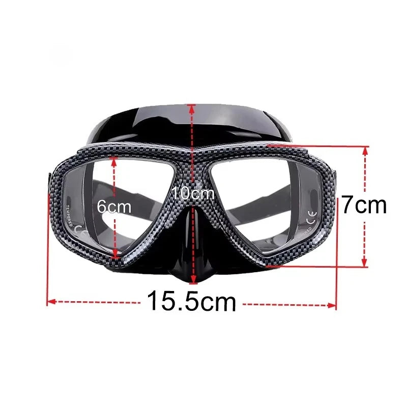 Myopia Scuba Diving Mask Tempered Glass Lenses Camouflage with Antifog Spray for Spearfishing Equipment Snorkel Skin