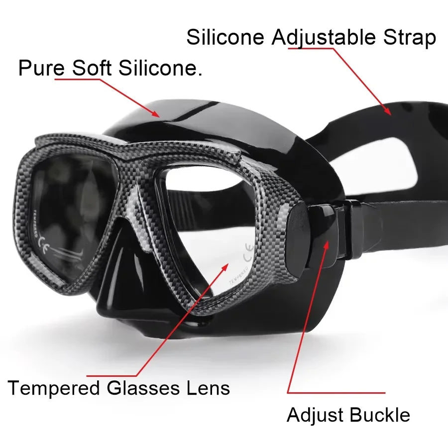 Myopia Scuba Diving Mask Tempered Glass Lenses Camouflage with Antifog Spray for Spearfishing Equipment Snorkel Skin