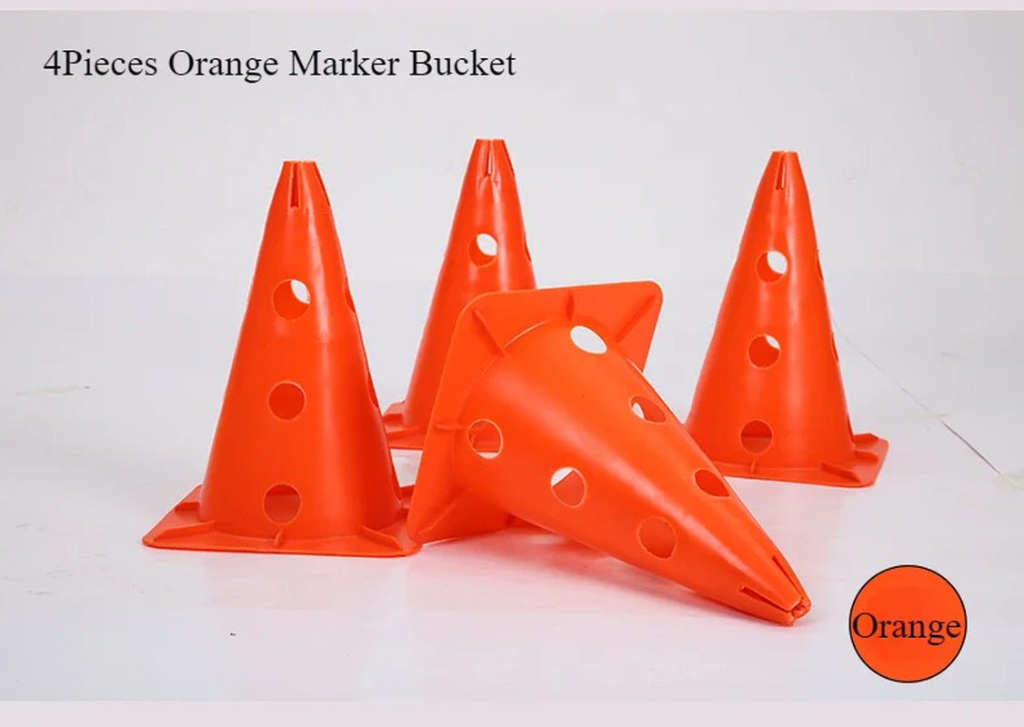 Soccer Basketball Training Cones Markers Poles Obstacle Equipment for Sports Drills Practice Fitness Gear Set