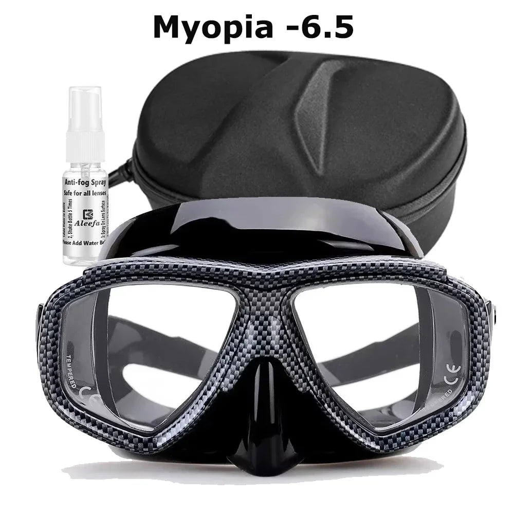 Myopia Scuba Diving Mask Tempered Glass Lenses Camouflage with Antifog Spray for Spearfishing Equipment Snorkel Skin