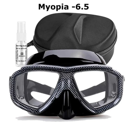Myopia Scuba Diving Mask Tempered Glass Lenses Camouflage with Antifog Spray for Spearfishing Equipment Snorkel Skin