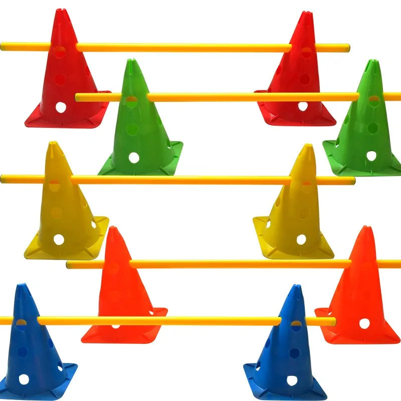 Soccer Basketball Training Cones Markers Poles Obstacle Equipment for Sports Drills Practice Fitness Gear Set