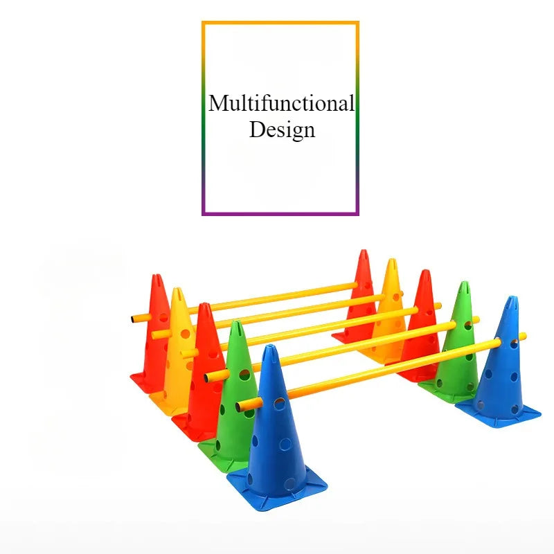 Soccer Basketball Training Cones Markers Poles Obstacle Equipment for Sports Drills Practice Fitness Gear Set
