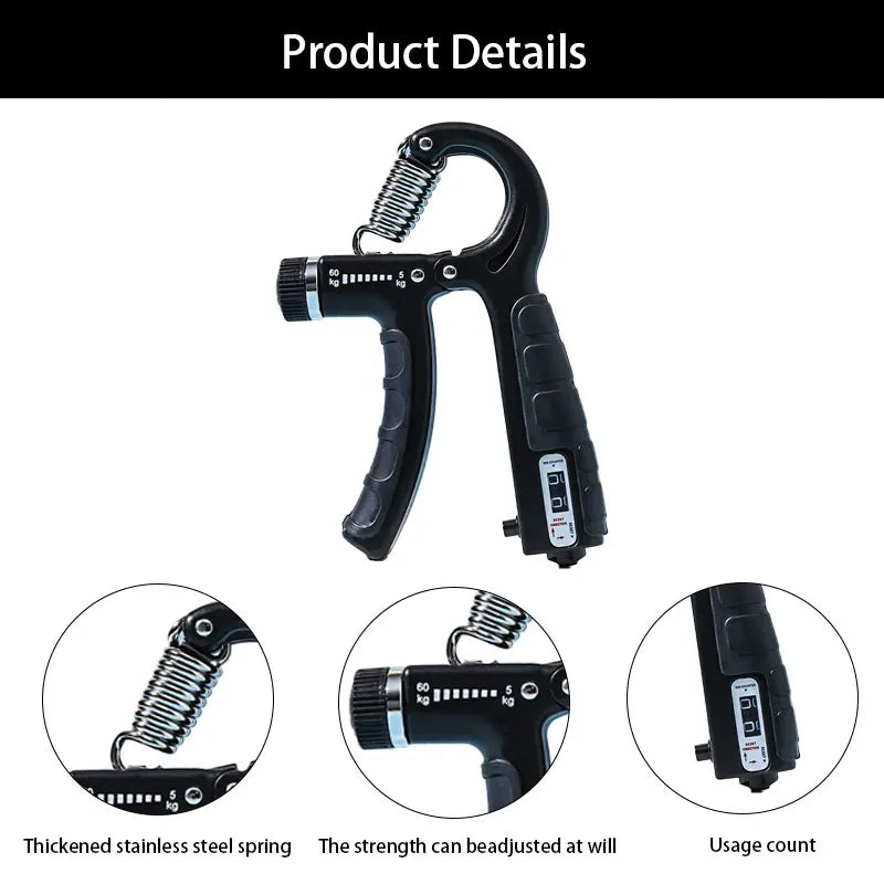 5-60Kg R Type Grip Strength Tester Adjustable Mechanical Counter Hand Trainer Strength Gym Sport Accessories Fitness Equipments