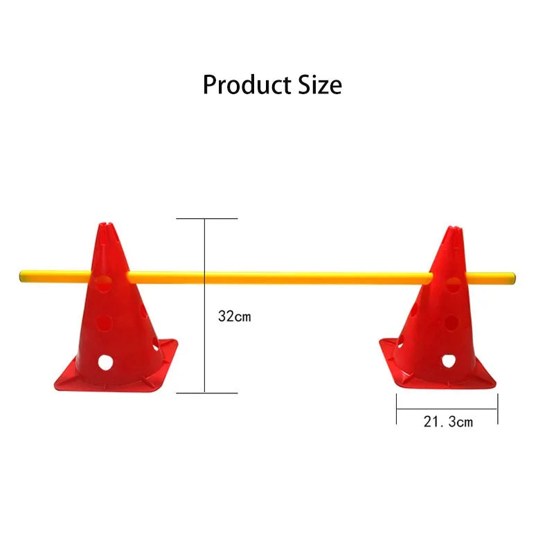 Soccer Basketball Training Cones Markers Poles Obstacle Equipment for Sports Drills Practice Fitness Gear Set