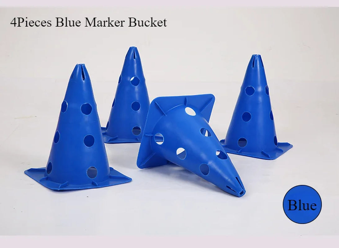 Soccer Basketball Training Cones Markers Poles Obstacle Equipment for Sports Drills Practice Fitness Gear Set